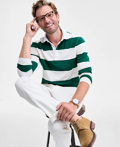 Club Room Men's Wide Stripe Rugby Shirt, Macy's Exclusive