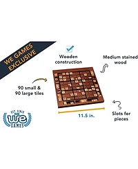 We Games Wooden Sudoku Board with Storage Slots in Walnut Stain