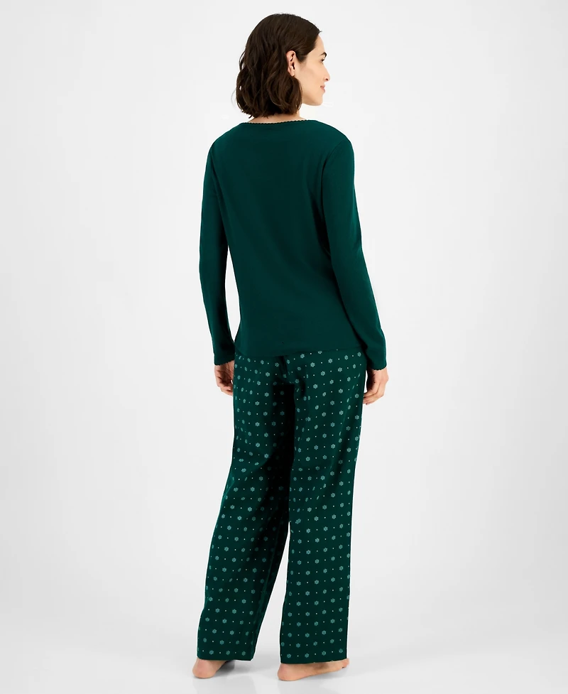 Charter Club Women's Long Sleeve Pointelle Tee, Macy's Exclusive