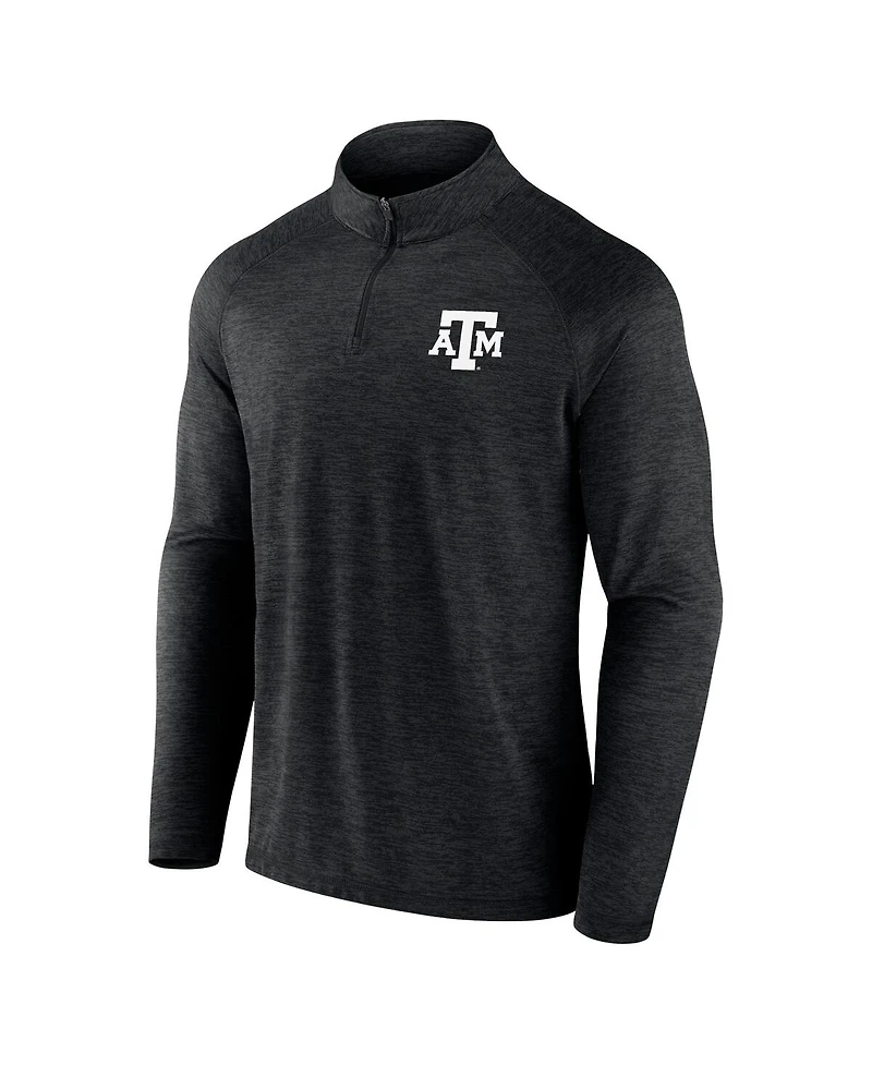 Fanatics Men's Charcoal Texas A&M Aggies Primary Logo Raglan Quarter-Zip Hoodie