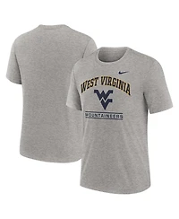 Nike Men's Heather Gray West Virginia Mountaineers Arch Over Logo Tri-Blend T-Shirt