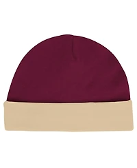 Outerstuff Baby Boys and Girls 3-Piece Florida State Seminoles Dynamic Duo Bodysuit, Bib Cuffed Knit Hat Set