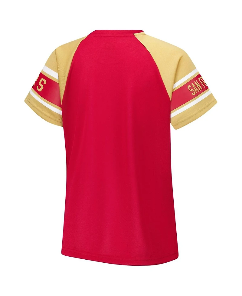 Starter Women's Red San Francisco 49ers 1st Rounder Color Block Raglan Top