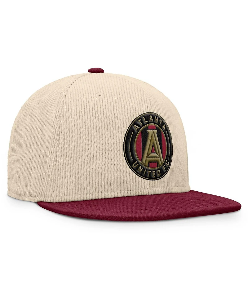 Fanatics Men's Cream Atlanta United Fc Tempo Corduroy Snapback Hat