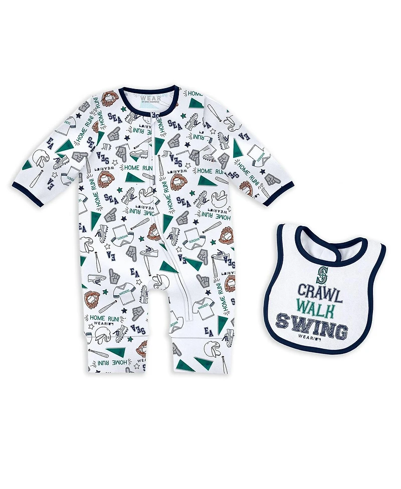 Wear by Erin Andrews Baby Boys and Girls Seattle Mariners Sleep Play Set