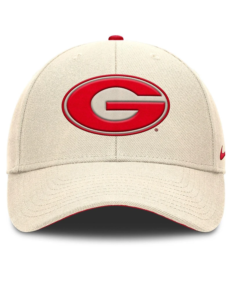 Nike Men's Natural Georgia Bulldogs Rise Primetime Performance Trucker Adjustable Hat