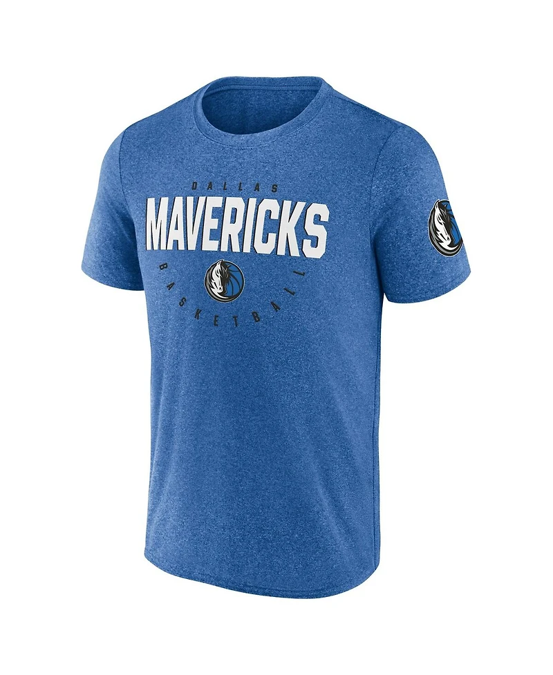 Logo Athletic Men's Heather Blue Dallas Mavericks Block Practice Performance T-Shirt