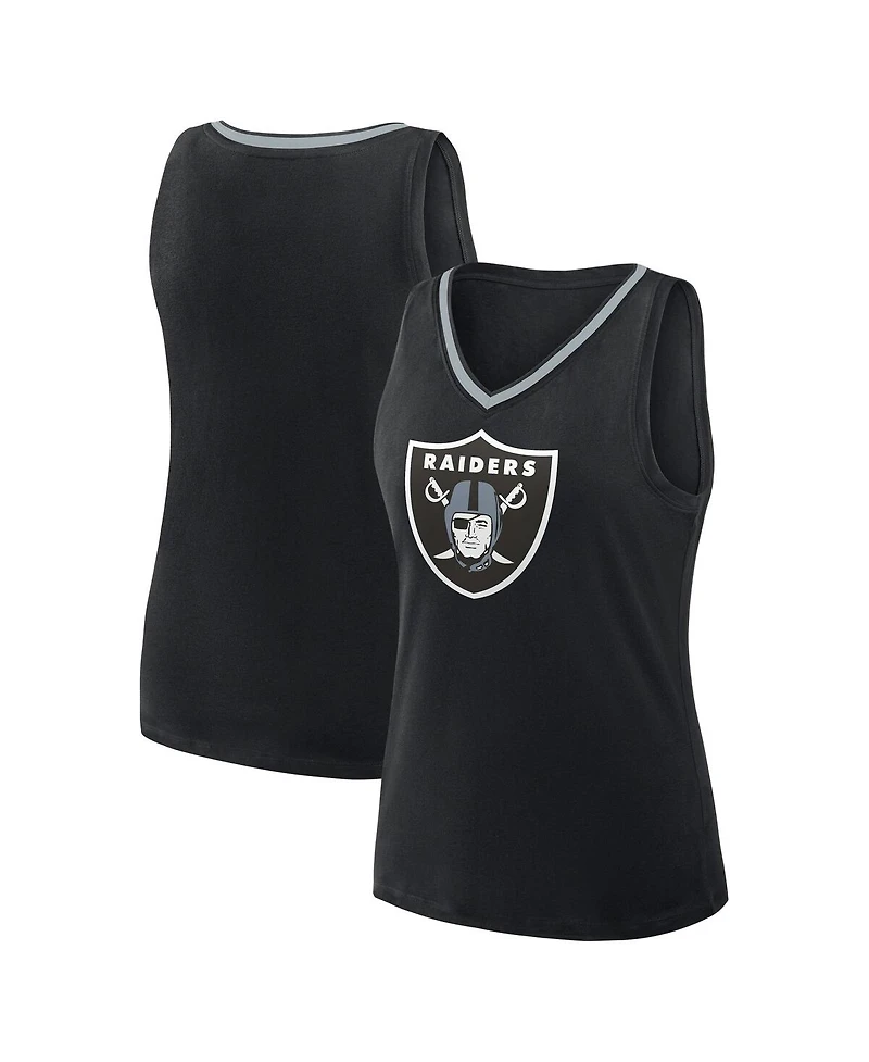 Logo Athletic Women's Black Las Vegas Raiders Stellar Win V-Neck Tank Top