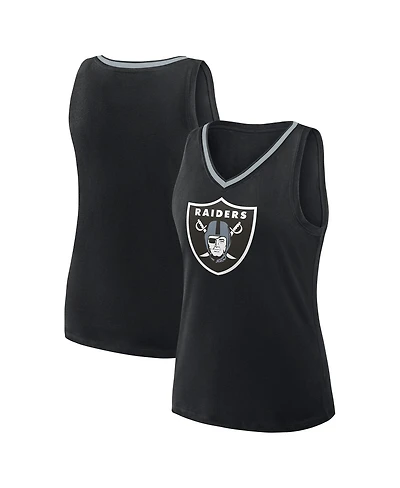 Logo Athletic Women's Black Las Vegas Raiders Stellar Win V-Neck Tank Top