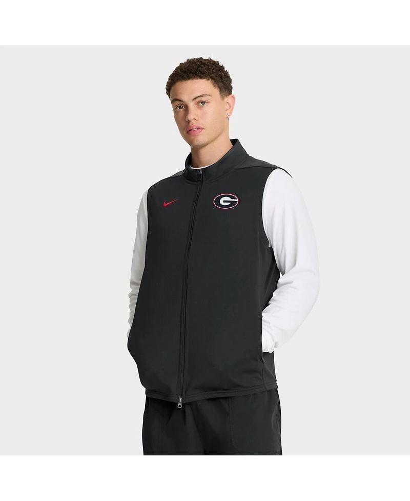 Nike Men's Black Georgia Bulldogs Primetime Victory Performance Full-Zip Vest