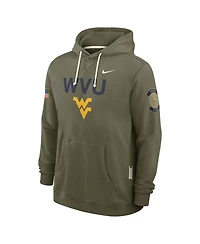Nike Men's Olive West Virginia Mountaineers 2025 Military Appreciation Performance Pullover Hoodie