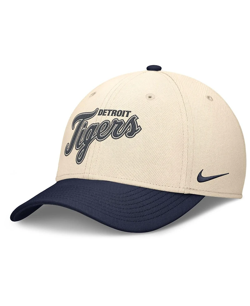 Nike Men's Natural/Navy Detroit Tigers Statement Rise Performance Flex Hat