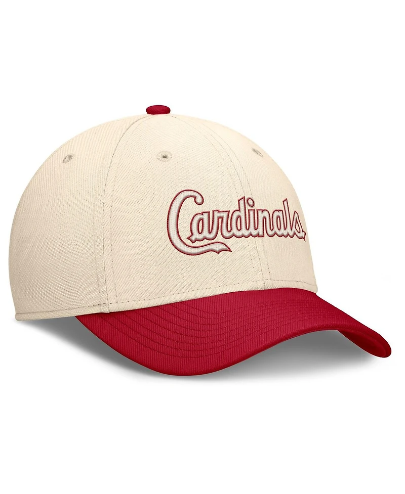Nike Men's Natural/Red St. Louis Cardinals Statement Rise Performance Flex Hat