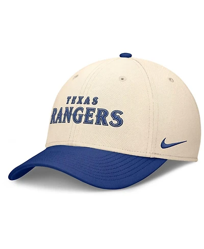 Nike Men's Natural/Royal Texas Rangers Statement Rise Performance Flex Hat