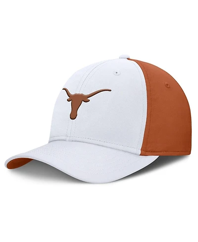 Nike Men's White/Burnt Orange Texas Longhorns 2025 Sideline Rise Local Performance Flex Hat