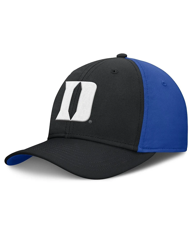 Nike Men's Black/Royal Duke Blue Devils 2025 Sideline Rise Local Performance Flex Hat