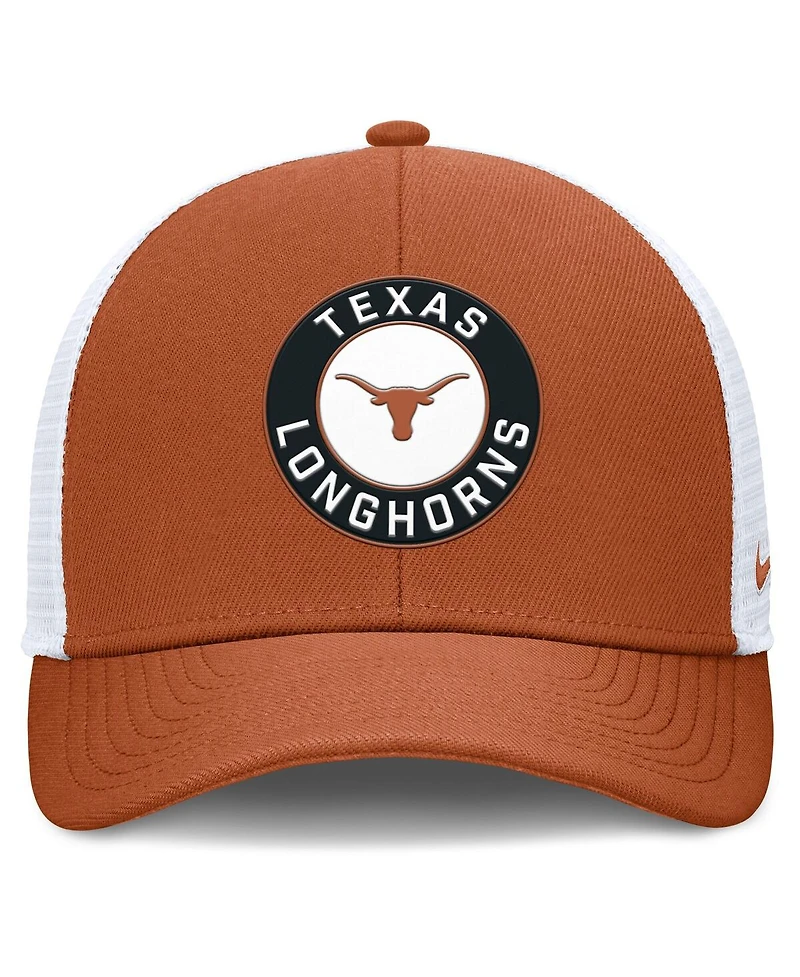 Nike Men's Burnt Orange/White Texas Longhorns Rise Primetime Performance Trucker Adjustable Hat