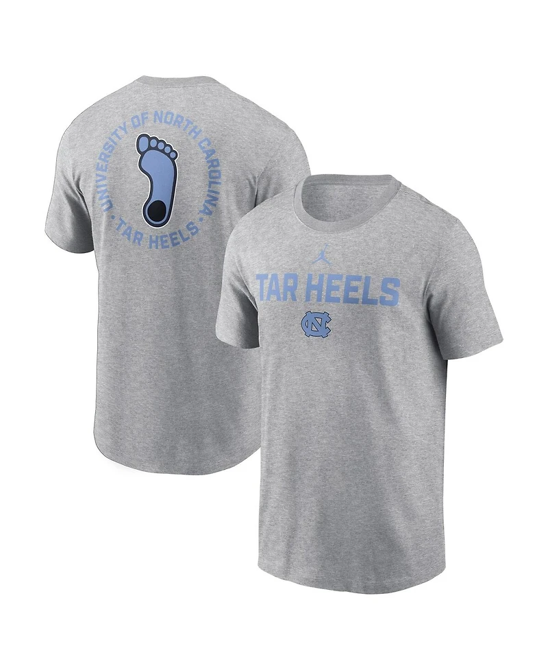 Jordan Men's Heather Gray North Carolina Tar Heels Campus 2-Hit T-Shirt