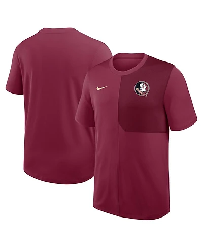 Nike Men's Garnet Florida State Seminoles 2025 Sideline Uv Performance Coach T-Shirt