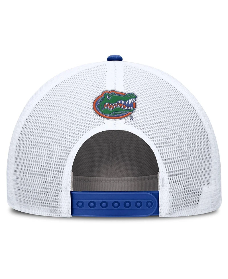 Jordan Men's Royal/White Florida Gators 2025 On-Field Rise Patch Trucker Adjustable Hat