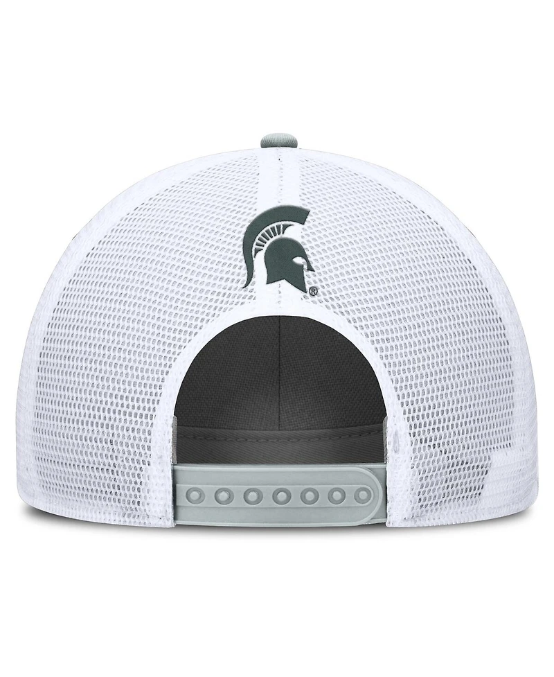 Nike Men's Gray/White Michigan State Spartans 2025 On-Field Rise Patch Trucker Adjustable Hat