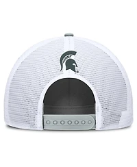 Nike Men's Gray/White Michigan State Spartans 2025 On-Field Rise Patch Trucker Adjustable Hat