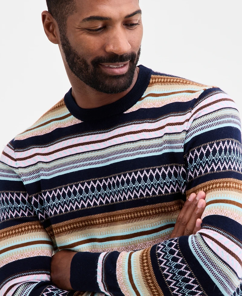 Club Room Men's Cameron Fair Isle Crewneck Sweater, Macy's Exclusive