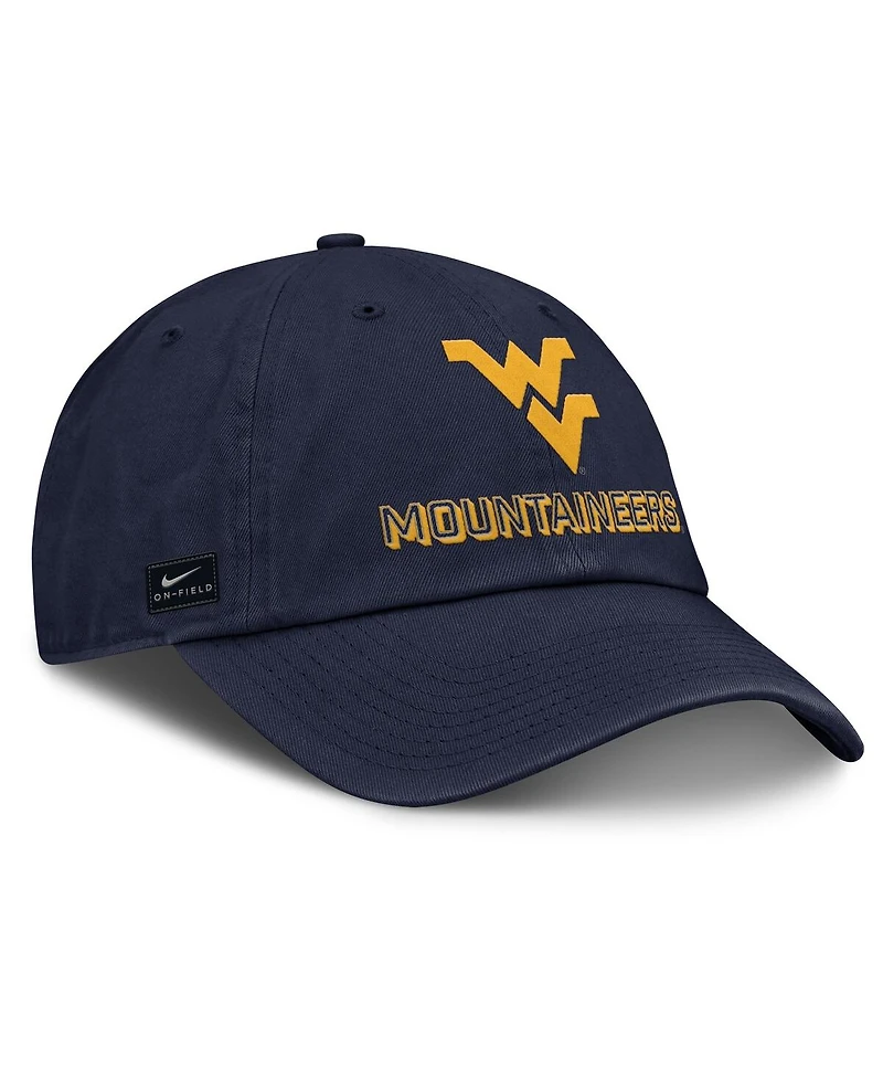 Nike Men's Navy West Virginia Mountaineers 2025 On-Field Club Adjustable Hat