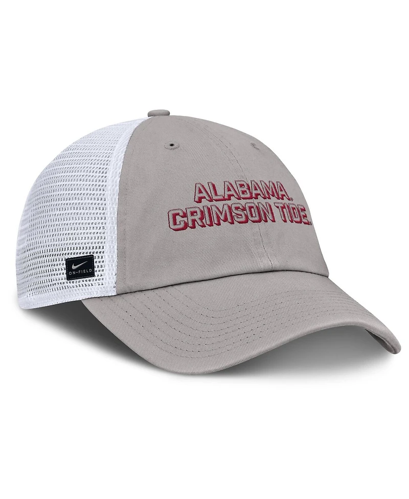 Nike Men's Gray Alabama Crimson Tide 2025 Gameday On-Field Club Adjustable Trucker Hat