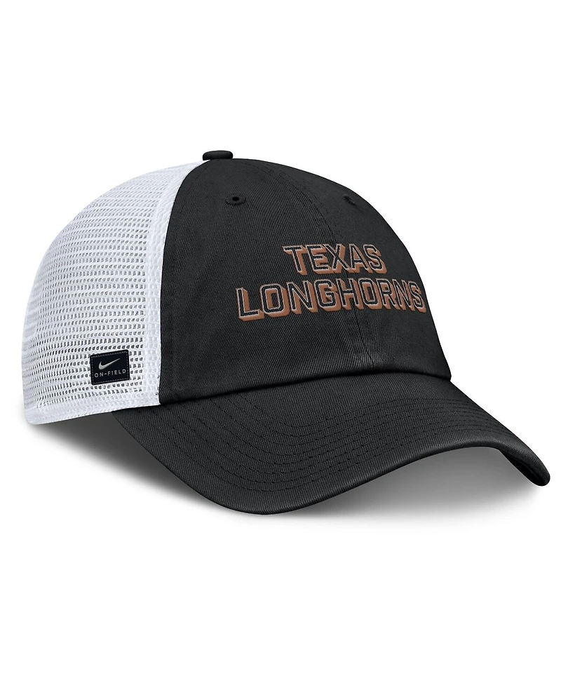 Nike Men's Black Texas Longhorns 2025 Gameday On-Field Club Adjustable Trucker Hat