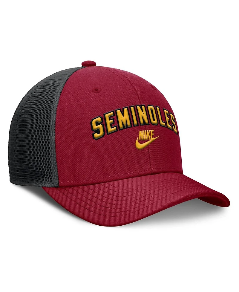 Nike Men's Garnet/Black Florida State Seminoles Legacy Arch Rise Performance Trucker Adjustable Hat