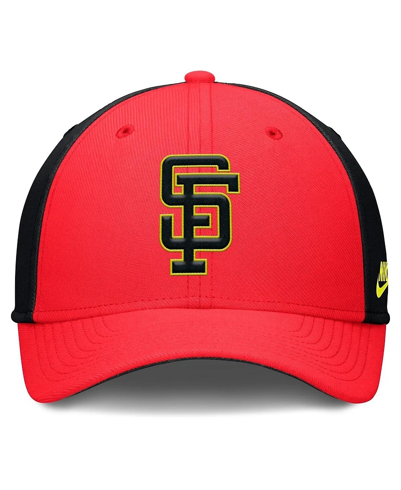 Nike Men's Crimson/Black San Francisco Giants Neon 90s Rise Swoosh Flex Hat