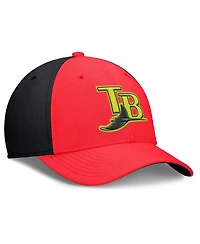 Nike Men's Crimson/Black Tampa Bay Rays Neon 90s Rise Swoosh Flex Hat