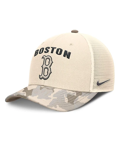 Nike Men's Natural Boston Red Sox Camo Natural Pack Rise Adjustable Trucker Hat