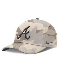 Nike Men's Natural Atlanta Braves Camo Pack Rise Adjustable Hat