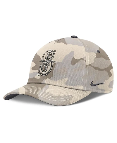 Nike Men's Natural Seattle Mariners Camo Pack Rise Adjustable Hat