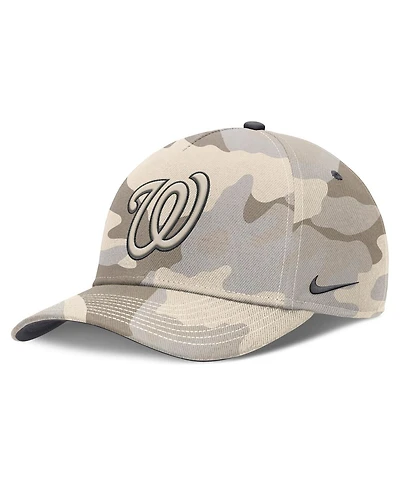 Nike Men's Natural Washington Nationals Camo Pack Rise Adjustable Hat