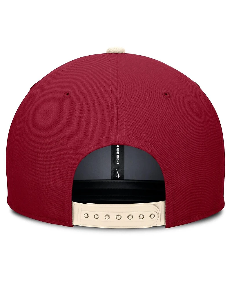 Nike Men's Crimson/Cream Oklahoma Sooners Pro Legacy Script Snapback Hat