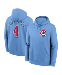 Nike Men's Pete Crow-Armstrong Light Blue Chicago Cubs Player Name Number Club Fleece Pullover Hoodie