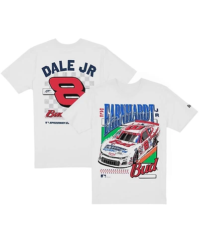 New Era Men's White Dale Earnhardt Jr. Budweiser x Mlb 2025 Speedway Classic Car T-Shirt