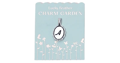 Lucky Feather Charm Garden - Silver - Scalloped Initial Charm