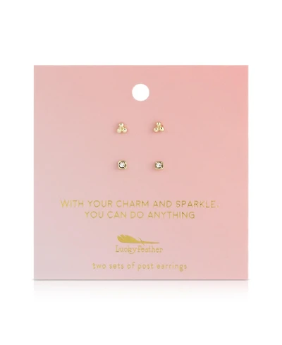Lucky Feather Earring Set - Trio + Sparkle