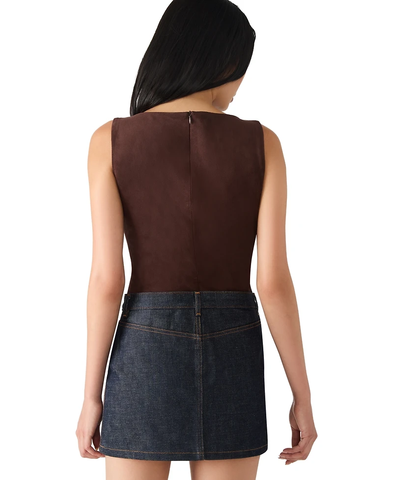 Steve Madden Women's Ornellia Boat Neck Bodysuit