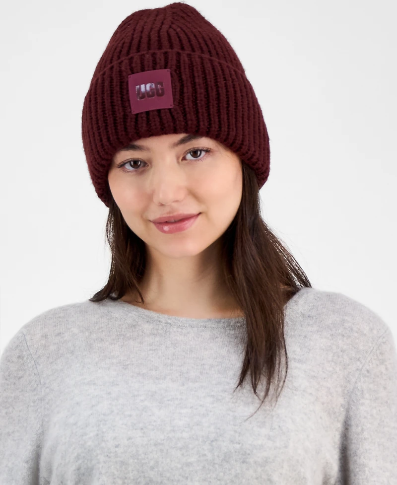 Ugg Women's Chunky Rib-Knit Logo-Patch Beanie