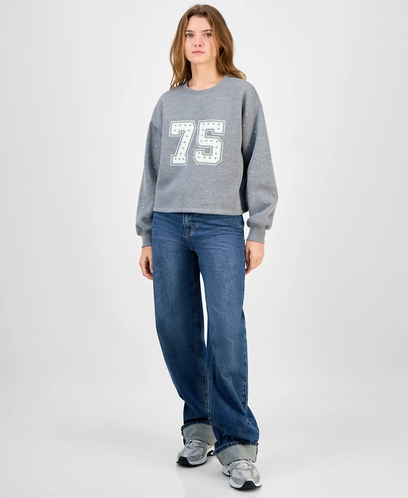 Madden Girl Juniors' Rhinestone-Embellished Sweatshirt