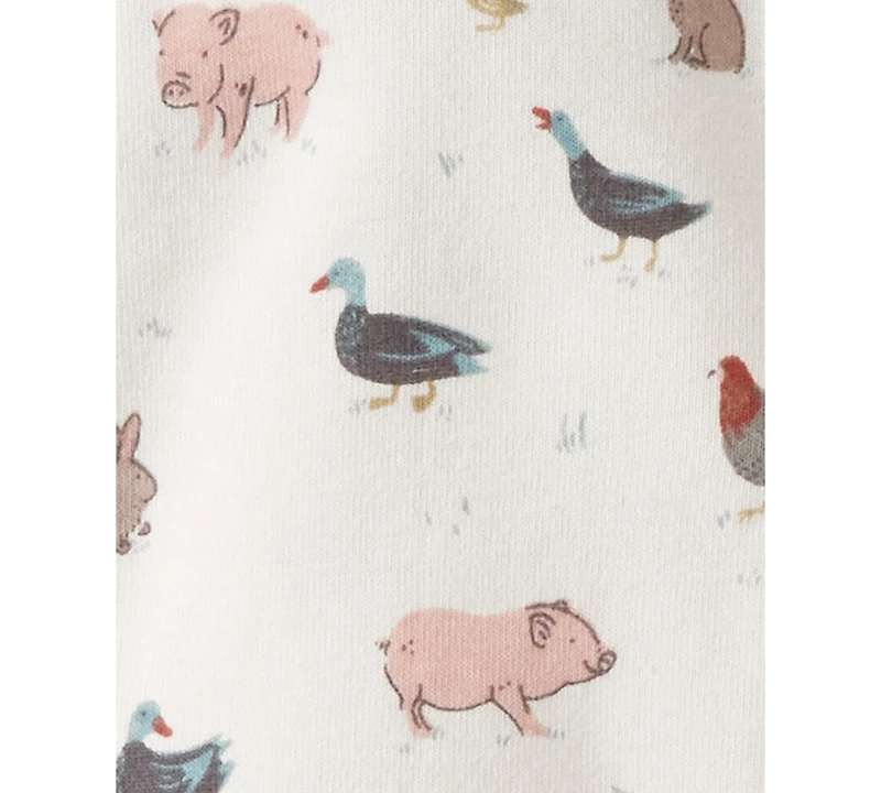 Carter's Baby Kids Farm Friends-Print Sleep and Play Footed Pajamas
