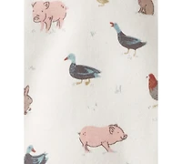 Carter's Baby Kids Farm Friends-Print Sleep and Play Footed Pajamas