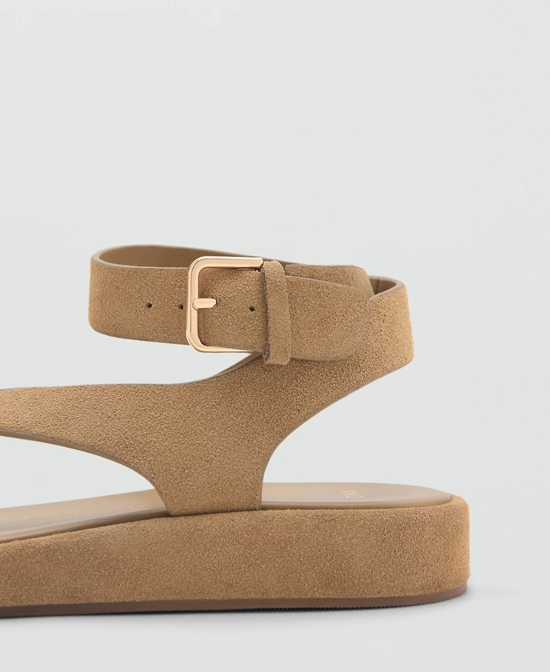 Mango Women's Buckle Split Leather Sandals