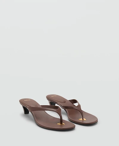Mango Women's Metallic Detail Heeled Sandals