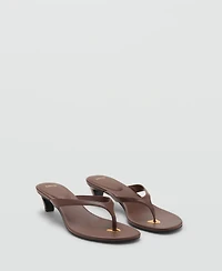 Mango Women's Metallic Detail Heeled Sandals